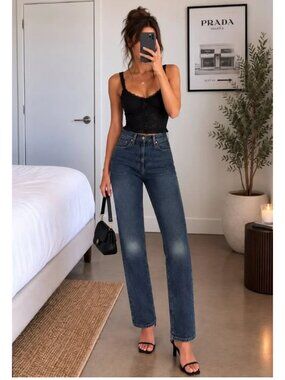 Levi’s Premium 70s High Slim Straight Jeans 25 Sonoma Stonewash $108